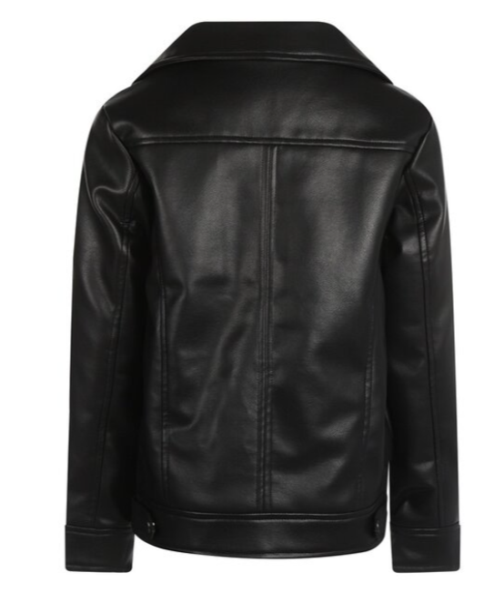 Black pleather jacket best sale