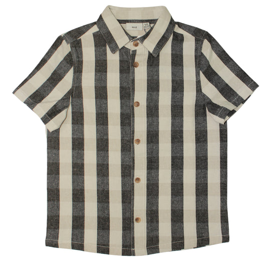 Button Up Collar T-Shirt Almond