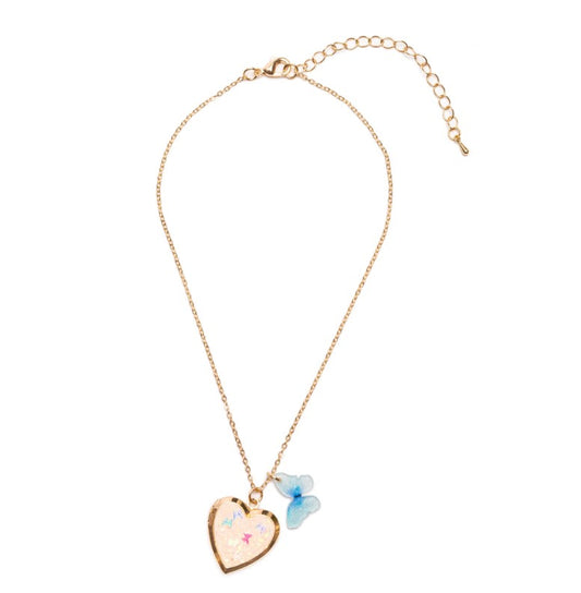 Butterfly Heart Locket Necklace