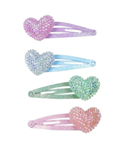 Sparkle Heart Hair Clips