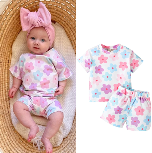 Infant Floral Shorts Set