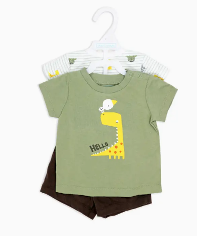 Hello Giraffe 3 Pc Shorts Set