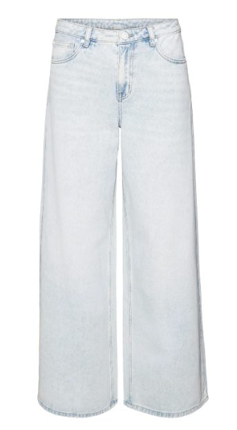 Annet Mid Rise Wide Jeans - Light Blue Denim