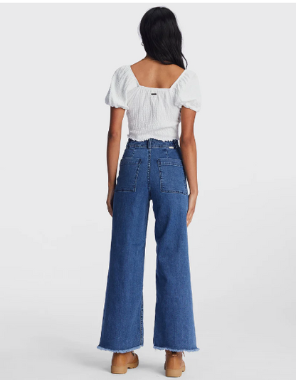 Free Fall Indigo Wide-Leg Jeans