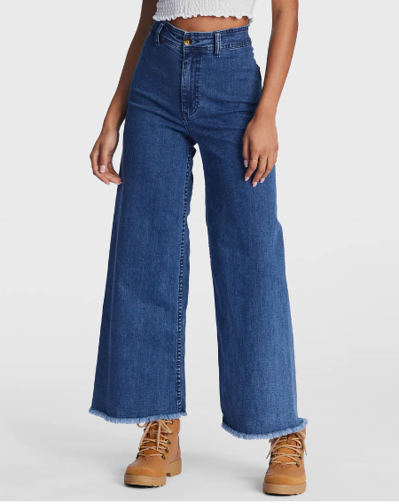 Free Fall Indigo Wide-Leg Jeans