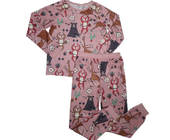 Youth 2pc Working Out Animals Pajama Set