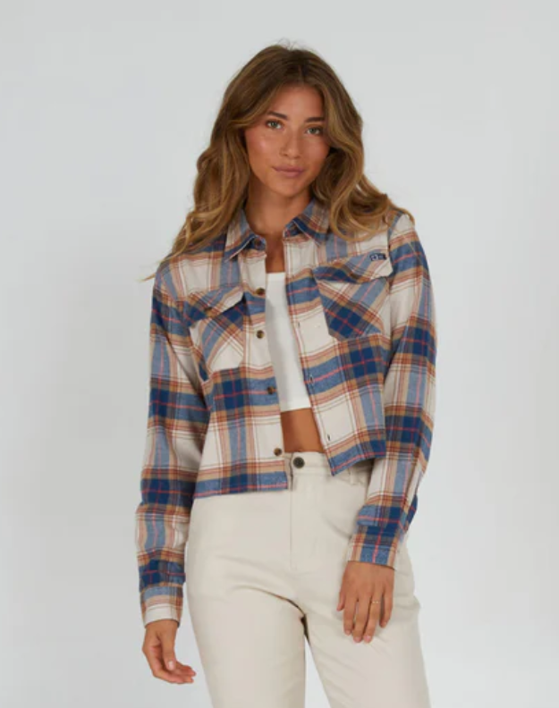 Stay Golden Crop Flannel