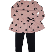 Infant 2pc Heart Pemblum Tunic & Legging