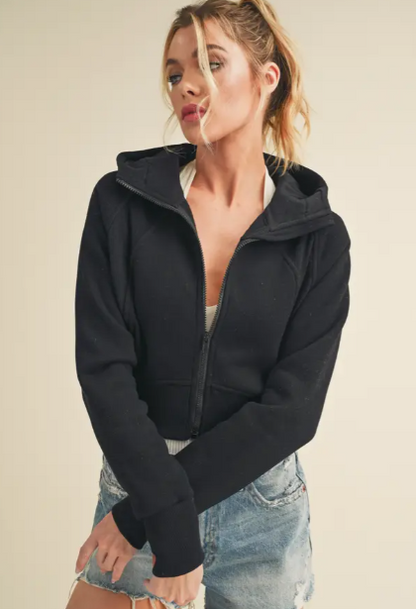 Deva Cropped Hooded Sweater