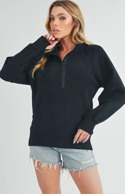 The Dove Funnel Neck Half Zip Sweater