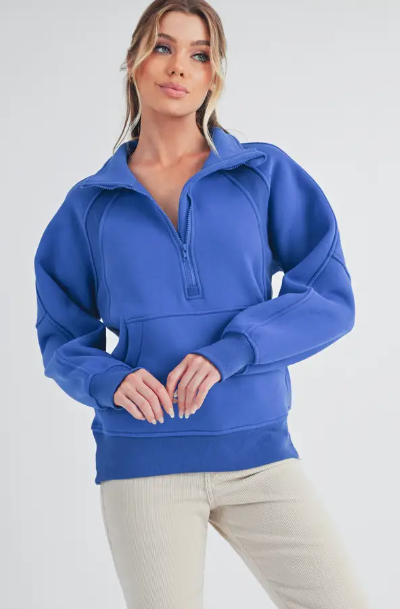 The Dove Funnel Neck Half Zip Sweater