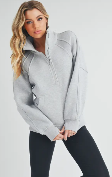 The Dove Funnel Neck Half Zip Sweater