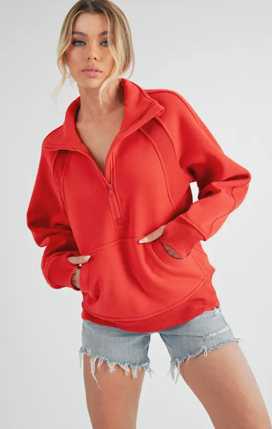 The Dove Funnel Neck Half Zip Sweater