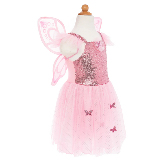 Pink Sequins Dress w/ Wings