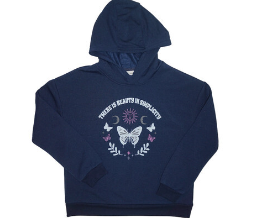 Youth Navy Butterfly Hoodie