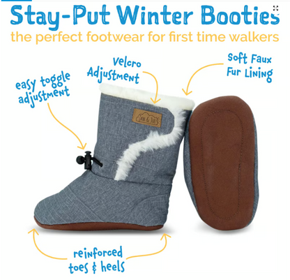 Stay Put Winter Booties-  Dusty Pink