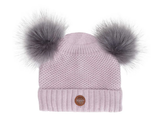 Knit Double Pom Pom Hat