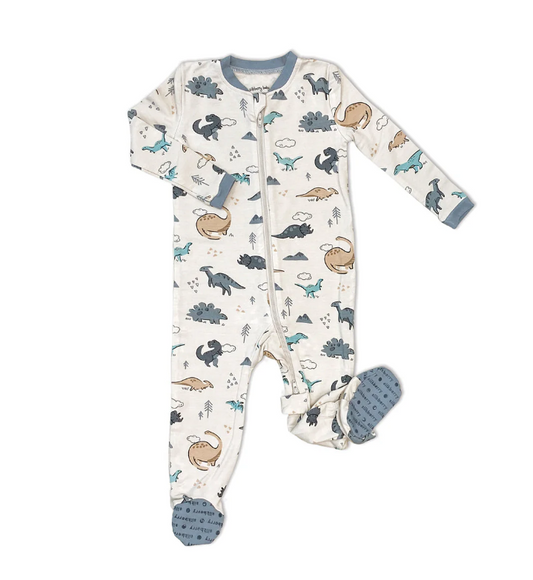 Bamboo Fleece Footie w/ 2 Way Zipper (Dino Delight Print)