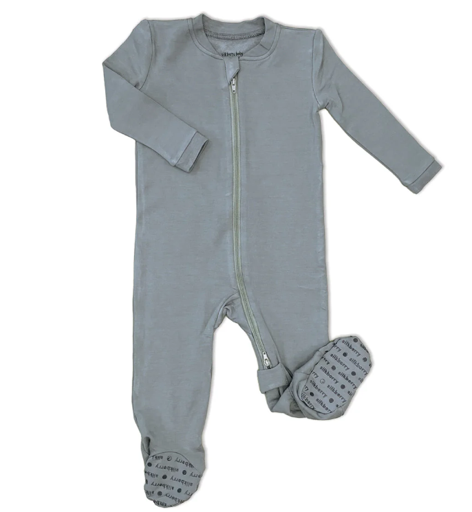 Bamboo Fleece Footie w/ 2 Way Zipper (Windy)