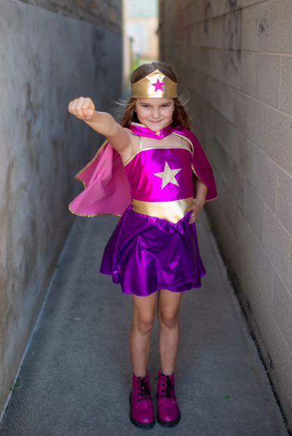 Superhero Star Dress, Cape & Headband