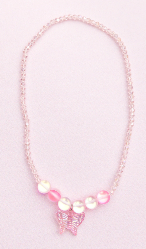 Boutique Holo Pink Crystal Necklace