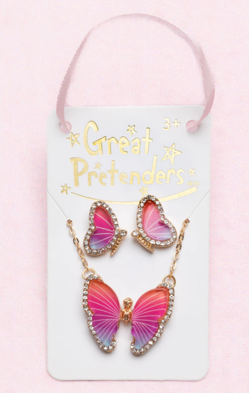 Boutique Butterfly Necklace & Stud Earring