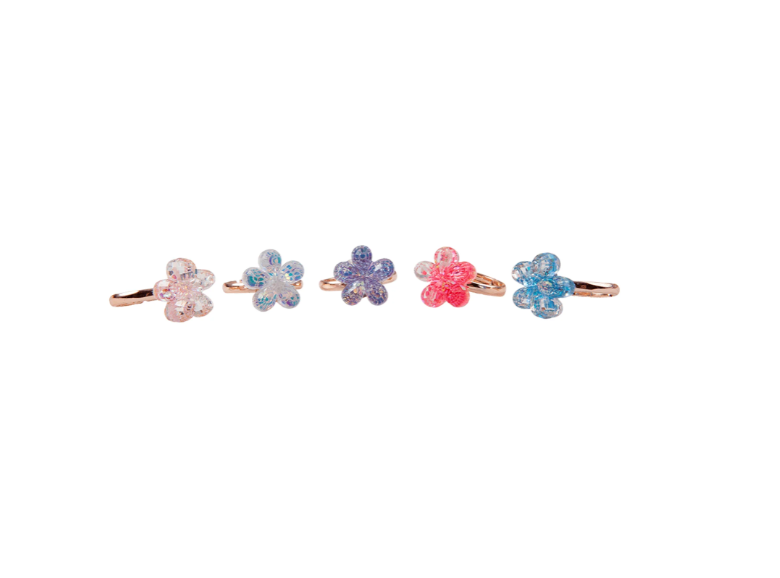 Boutique Shimmer Flower Rings