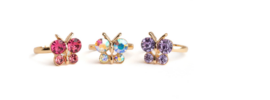 Boutique Butterfly Gem Rings