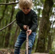 Load image into Gallery viewer, Boy&#39;s Dark Green Textured Crewneck
