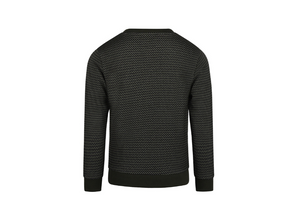 Boy's Dark Green Textured Crewneck