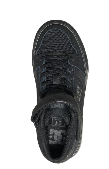 Children's DC Shoes Pure High Elastic Lace Shoes -Black/Black/Black