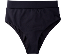 Load image into Gallery viewer, Black Ribbed Women&#39;s High Waisted Bikini Bottoms
