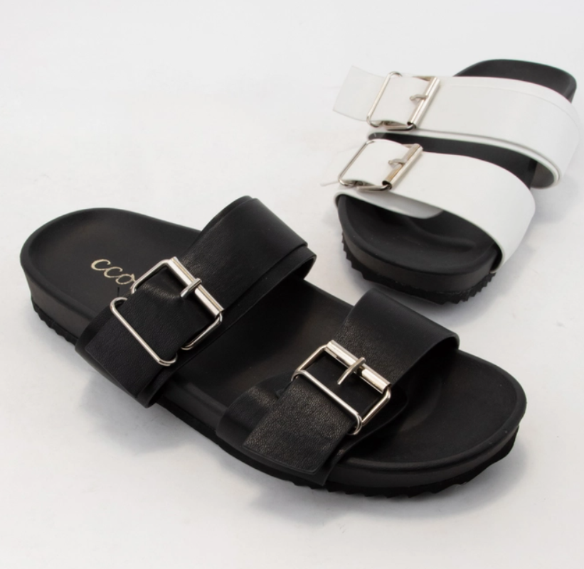 Rouge Double Buckle Strap Sandals