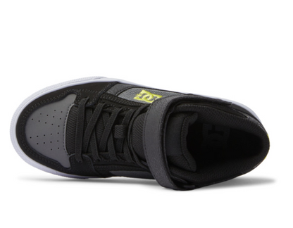 Children's DC Shoes Pure High Elastic Lace Shoes -Black/SoftLime/Black