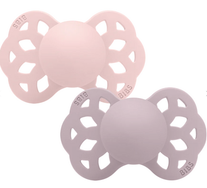 BIBS Infinity Silicone 2pk Symmetrical- Blossom/ Dusty Lilac