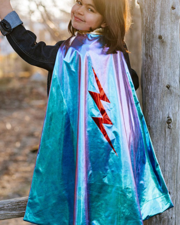 Blue Lightning Holo Reversible Cape