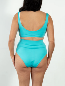 "Brights" Blue Curaco Hight Waisted Bikini Bottom