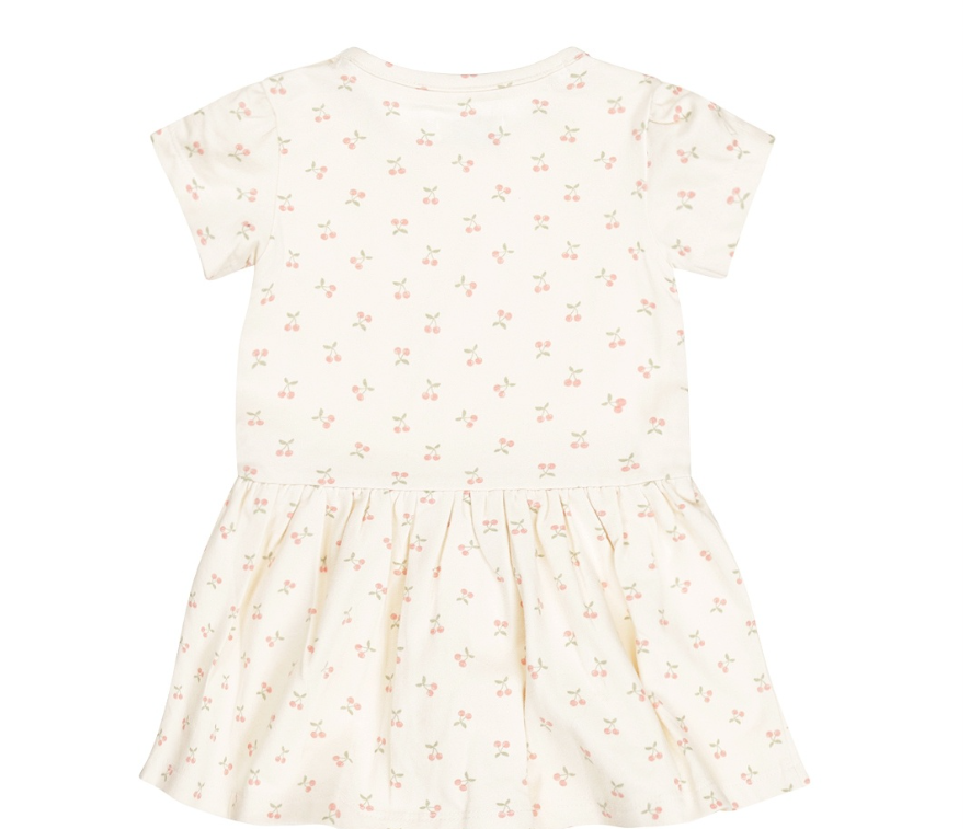 Cream Cherry Dress w/ Headband