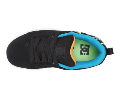 Children's DC Court Graffik Shoes -Black/White/Green