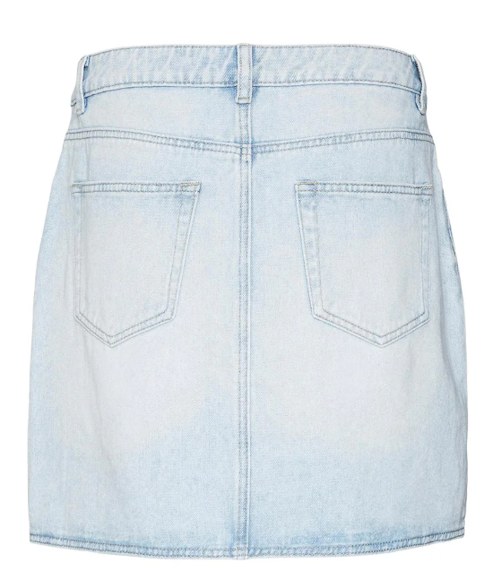 Mid Rise Short Wrap Denim Skirt