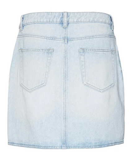 Mid Rise Short Wrap Denim Skirt