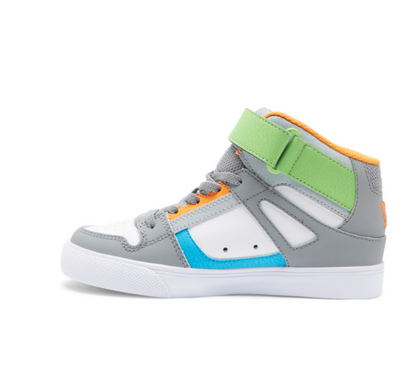 Children's DC Pure High Top EV -Grey/Grey/White