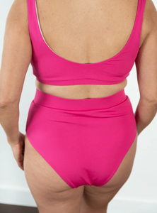 "Brights" Hot Pink Hight Waisted Bikini Bottom