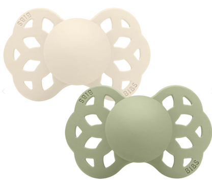 BIBS Infinity Silicone 2pk Symmetrical- Ivory/Sage