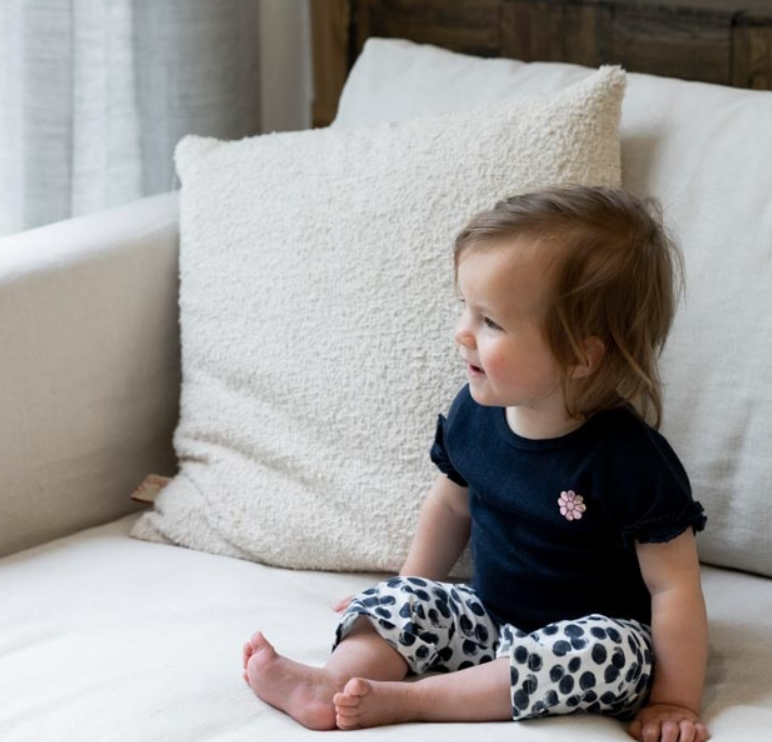 Navy Ruffle Sleeve T-Shirt