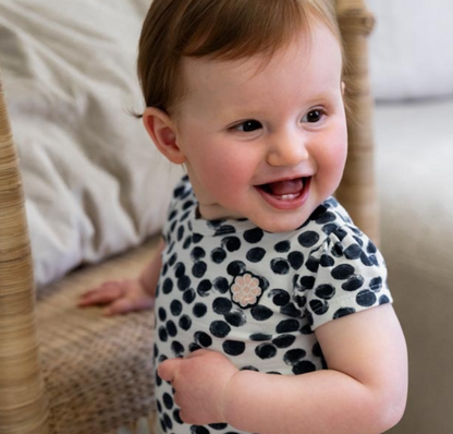 Navy Polka Dot Sleeve T-Shirt