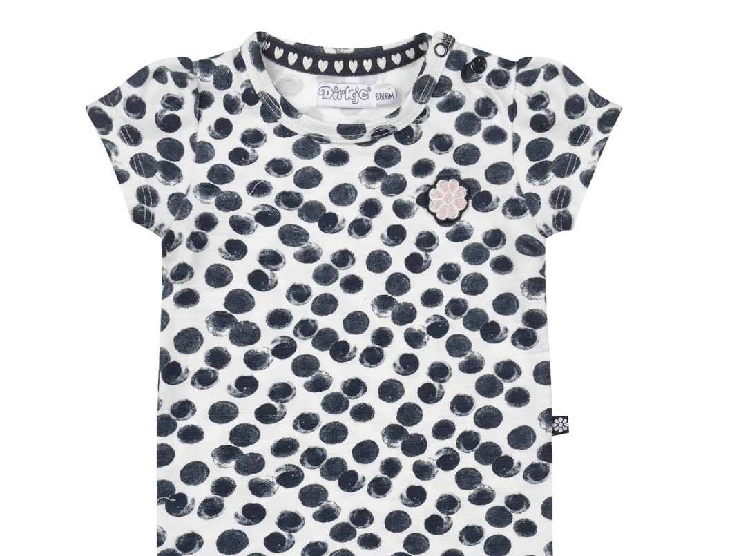 Navy Polka Dot Sleeve T-Shirt