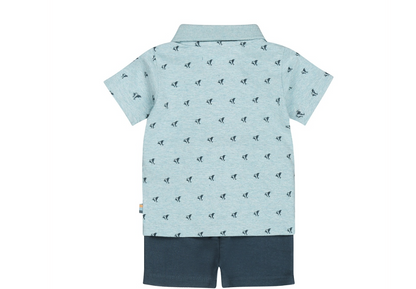 Baby Blue Polo 2pc Short Set