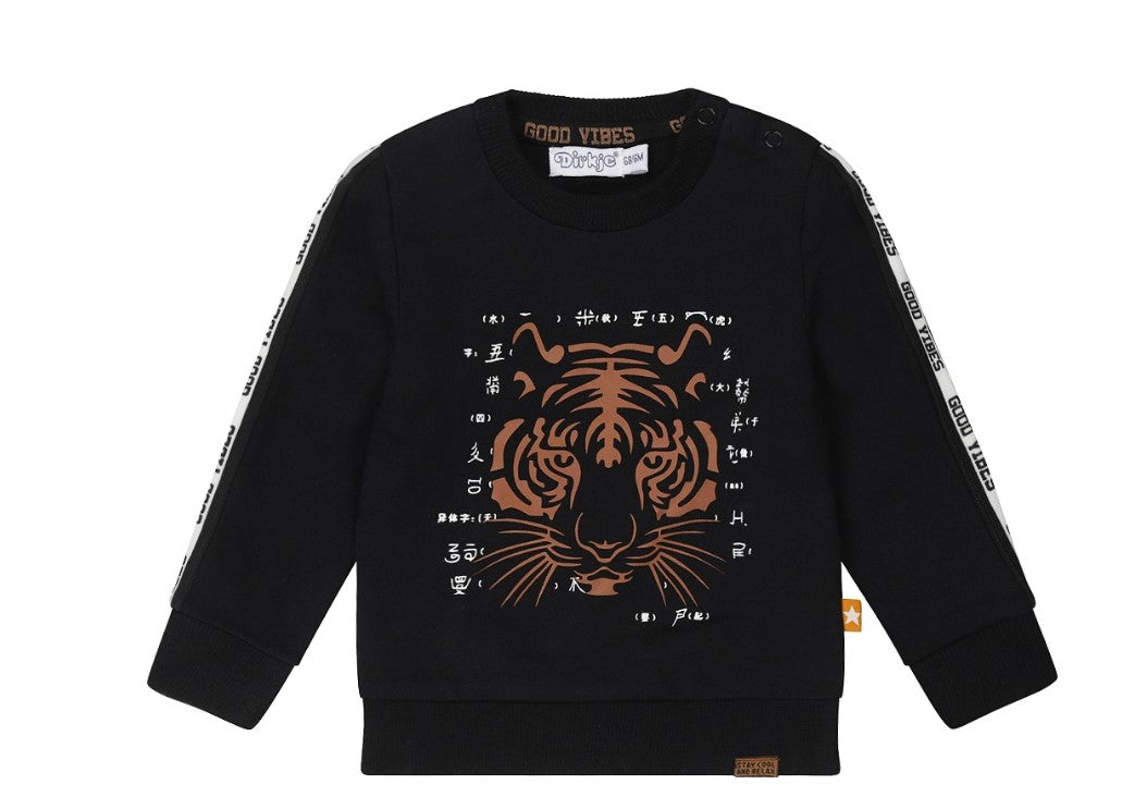 Boys Anthracite Grey Tiger Crewneck