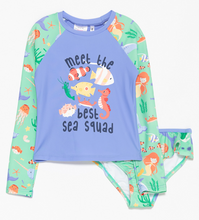 Load image into Gallery viewer, Patterned 2pc Infant Rashguard Swimsuit
